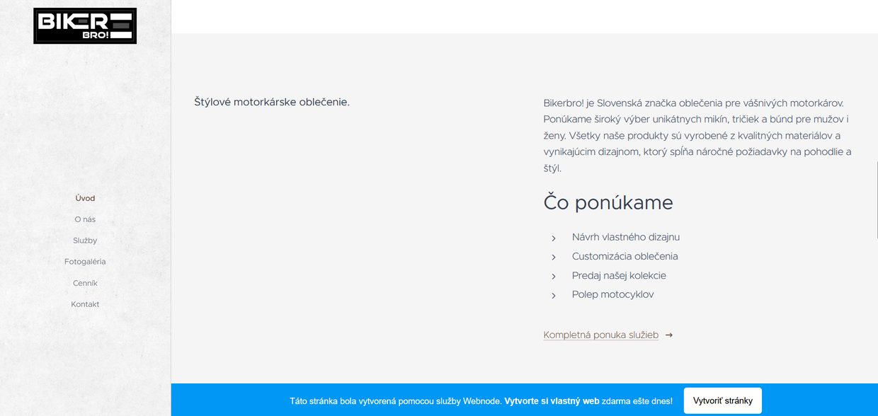 Biker Bro! — pôvodný web